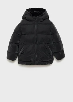 Dzieci MANGO Płaszcze I Kurtki*Pikowana kurtka puchowa z kapturem z futerkiem