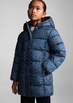 Dzieci MANGO Płaszcze I Kurtki*Pikowana kurtka puchowa z kwiatowym wzorem