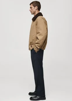 MANGO Kurtki I Koszule Wierzchnie*Pikowana kurtka z kołnierzem z baranka