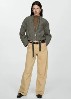 MANGO Kurtki*Pikowana kurtka z marszczeniem