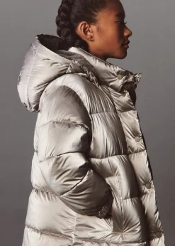 Dzieci MANGO Płaszcze I Kurtki*Pikowana metaliczna kurtka anorak