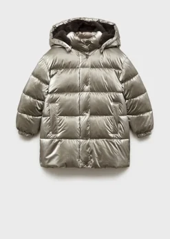 Dzieci MANGO Płaszcze I Kurtki*Pikowana metaliczna kurtka anorak