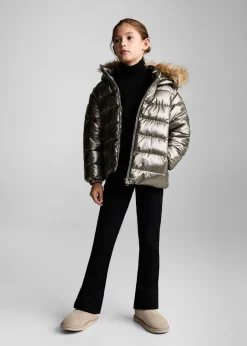 Dzieci MANGO Płaszcze I Kurtki*Pikowana metaliczna kurtka anorak