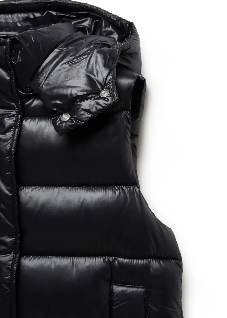 MANGO Kurtki|Kamizelki*Pikowana nieprzemakalna kamizelka z kapturem