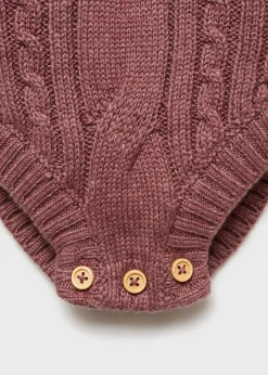 Dzieci MANGO Sukienki I Kombinezony|Kombinezony I Ogrodniczki*Śpioszki z dzianiny z warkoczami