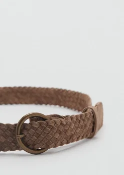 MANGO Paski*Pleciony pasek ze skóry dwoiny