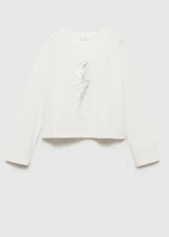 Dzieci MANGO Koszulki I Topy*Podkoszulek cekinowy wzór