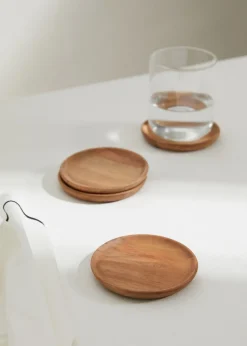 MANGO Przedmioty Do Dekoracji Salonu|Akcesoria Stołowe*Podstawki pod szklanki z drewna akacjowego
