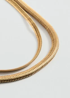 MANGO Biżuteria*Podwójny naszyjnik z teksturą