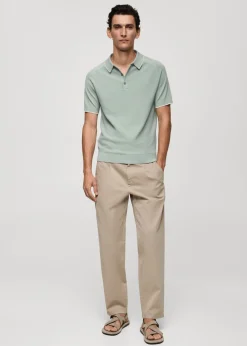 MANGO Koszulki|Koszulki Polo*Polo z cienkiej dzianiny z lampasami na rękawach