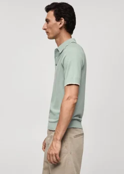 MANGO Koszulki|Koszulki Polo*Polo z cienkiej dzianiny z lampasami na rękawach