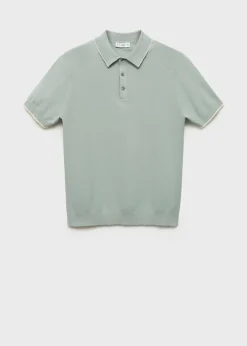 MANGO Koszulki|Koszulki Polo*Polo z cienkiej dzianiny z lampasami na rękawach