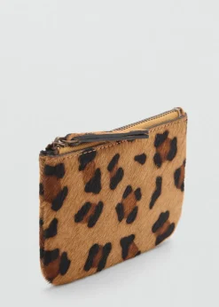MANGO Galanteria Skórzana*Portmonetka ze skóry w panterkę