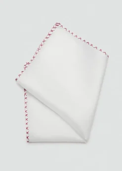 MANGO Krawaty, Muszki I Chusteczki Do Nosa*Poszetka jedwabna z haftem