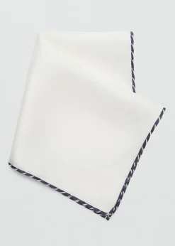 MANGO Krawaty, Muszki I Chusteczki Do Nosa*Poszetka z 100% jedwabiu z lamówką