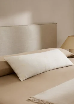 MANGO Poszewki Na Jaśki|Poszewki Na Jaśki*Poszewka na jaśka z 100% lnu z kwiatowym haftem 35 x 90 cm