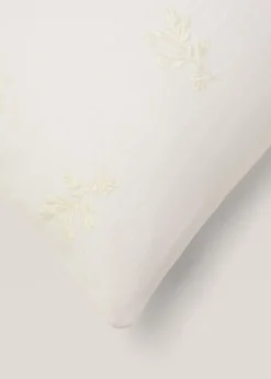 MANGO Poszewki Na Jaśki|Poszewki Na Jaśki*Poszewka na jaśka z 100% lnu z kwiatowym haftem 35 x 90 cm