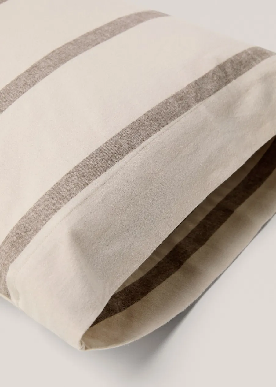 MANGO Poszewki Na Poduszki*Poszewka na poduszkę z flaneli z 100% bawełny w paski 45 x 110 cm