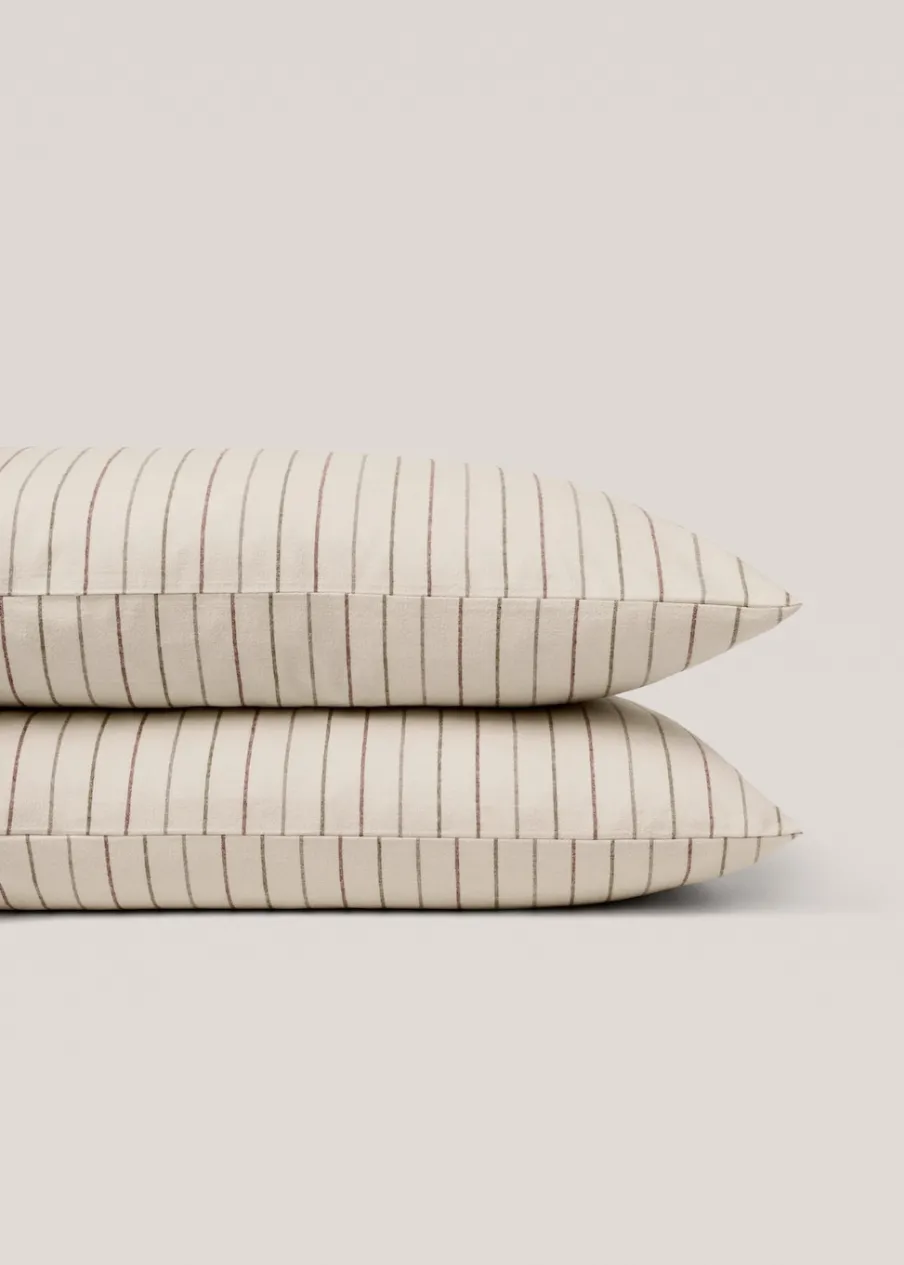 MANGO Poszewki Na Poduszki*Poszewka na poduszkę z flaneli w paski 50 x 75 cm
