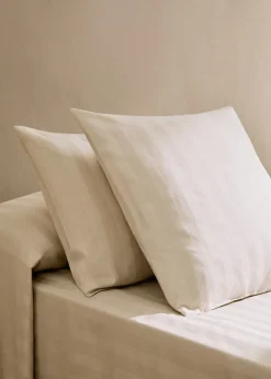 MANGO Poszewki Na Poduszki*Poszewka na poduszkę z satyny w drobne paski 60 x 60 cm