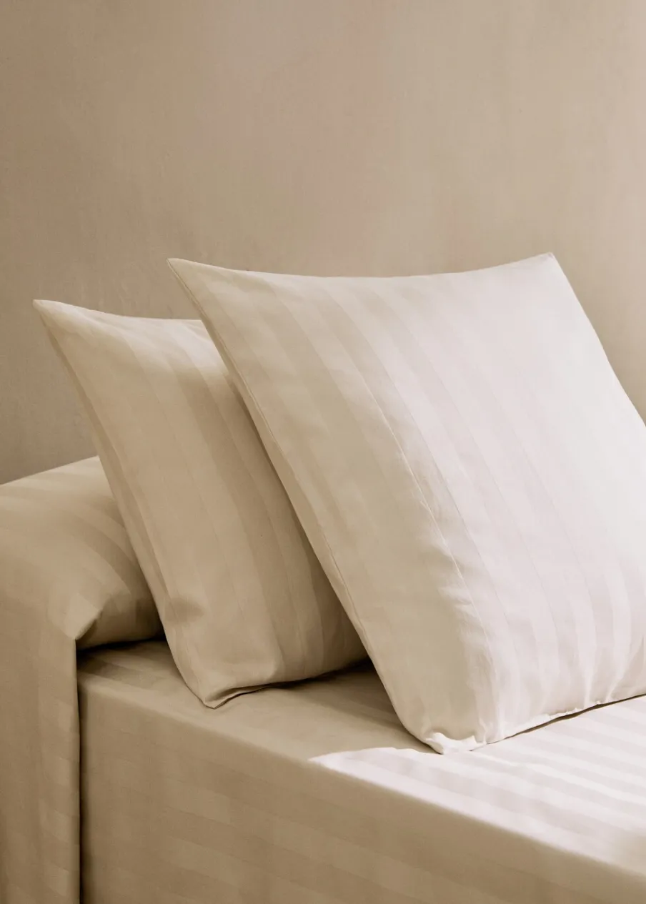 MANGO Poszewki Na Poduszki*Poszewka na poduszkę z satyny w drobne paski 60 x 60 cm