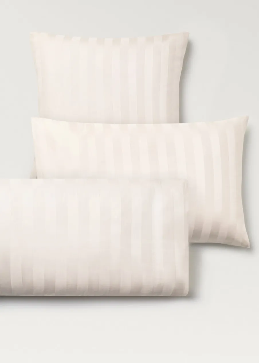 MANGO Poszewki Na Poduszki*Poszewka na poduszkę z satyny w drobne paski 60 x 60 cm