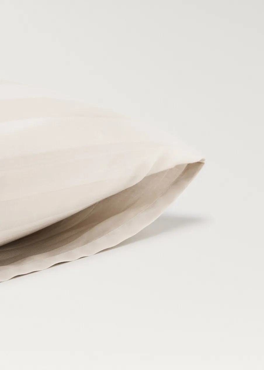 MANGO Poszewki Na Poduszki*Poszewka na poduszkę z satyny w drobne paski 50 x 75 cm