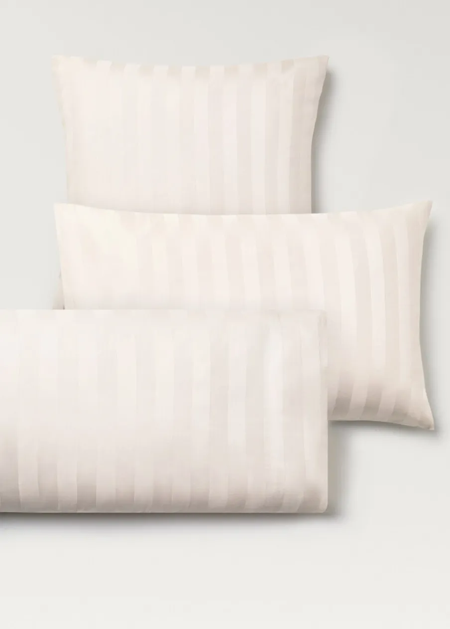 MANGO Poszewki Na Poduszki*Poszewka na poduszkę z satyny w drobne paski 50 x 75 cm