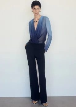 MANGO Koszule I Bluzki*Półprzezroczysta bluzka kopertowa