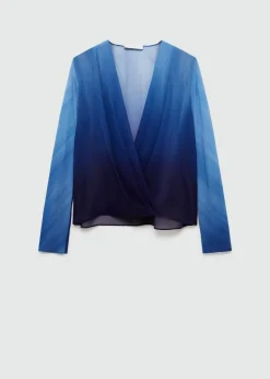 MANGO Koszule I Bluzki*Półprzezroczysta bluzka kopertowa