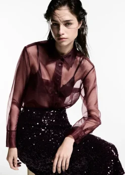 MANGO Koszule I Bluzki*Półprzezroczysta bluzka z kieszeniami