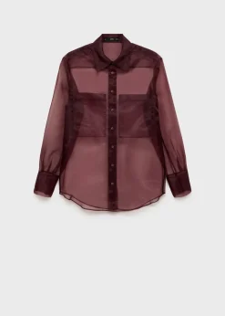 MANGO Koszule I Bluzki*Półprzezroczysta bluzka z kieszeniami