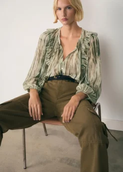 MANGO Koszule I Bluzki*Półprzezroczysta bluzka z nadrukiem