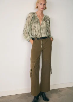 MANGO Koszule I Bluzki*Półprzezroczysta bluzka z nadrukiem