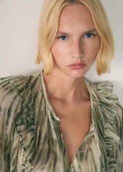 MANGO Koszule I Bluzki*Półprzezroczysta bluzka z nadrukiem