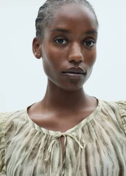 MANGO Koszule I Bluzki*Półprzezroczysta bluzka z nadrukiem