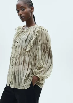 MANGO Koszule I Bluzki*Półprzezroczysta bluzka z nadrukiem