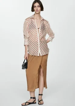 MANGO Koszule I Bluzki*Półprzezroczysta koszula w paski