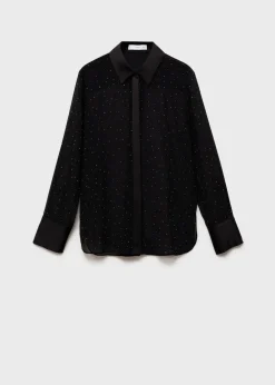 MANGO Koszule I Bluzki*Półprzezroczysta koszula z dżetami