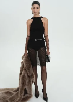 MANGO Spódnice*Półprzezroczysta spódnica z gipiury