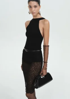 MANGO Spódnice*Półprzezroczysta spódnica z gipiury