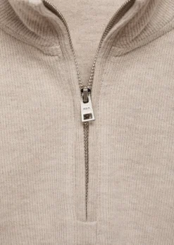 MANGO Bluzy*Prążkowana bluza z kołnierzem typu komin