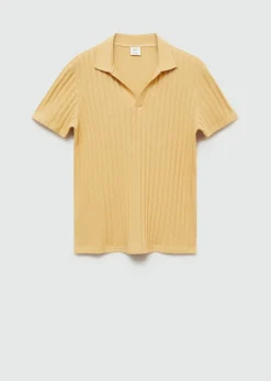 MANGO Koszulki|Koszulki Polo*Prążkowana koszulka polo regular fit z bawełny