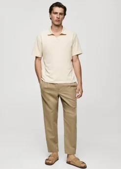 MANGO Koszulki|Koszulki Polo*Prążkowana koszulka polo regular fit z bawełny