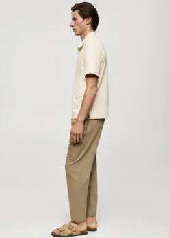 MANGO Koszulki|Koszulki Polo*Prążkowana koszulka polo regular fit z bawełny