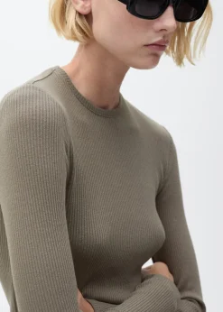 MANGO Koszulki*Prążkowana koszulka z długimi rękawami