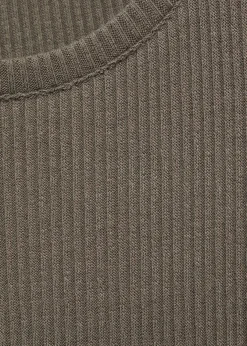 MANGO Koszulki*Prążkowana koszulka z długimi rękawami