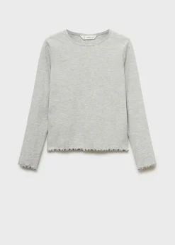 Dzieci MANGO Koszulki I Topy*Prążkowana koszulka z długimi rękawami