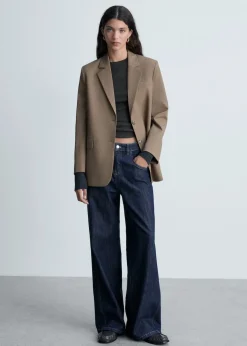 MANGO Koszulki*Prążkowana koszulka z długimi rękawami