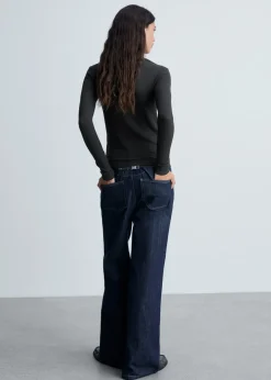 MANGO Koszulki*Prążkowana koszulka z długimi rękawami